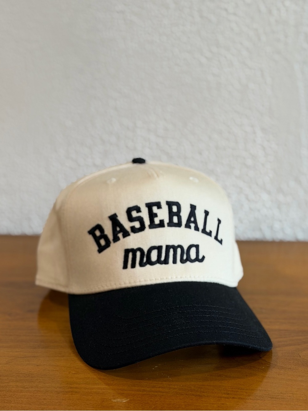OTTO Two-Tone Baseball Cap in Cream and Black